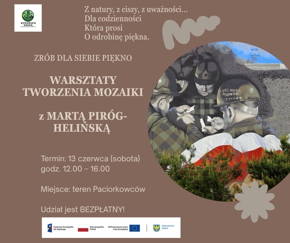 warsztaty tworzenia mozaiki z Martą Piróg-Helińską informacja o miejscu, dacie i organizatorach warsztaty tworzenia mozaiki z Martą Piróg-Helińską informacja o miejscu, dacie i organizatorach